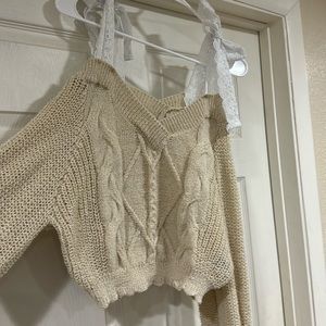 Over the shoulder crochet sweater